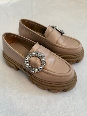 Alohas | Trailblazer Crystal Embellished Chunky Platform Leather Loafers P02913